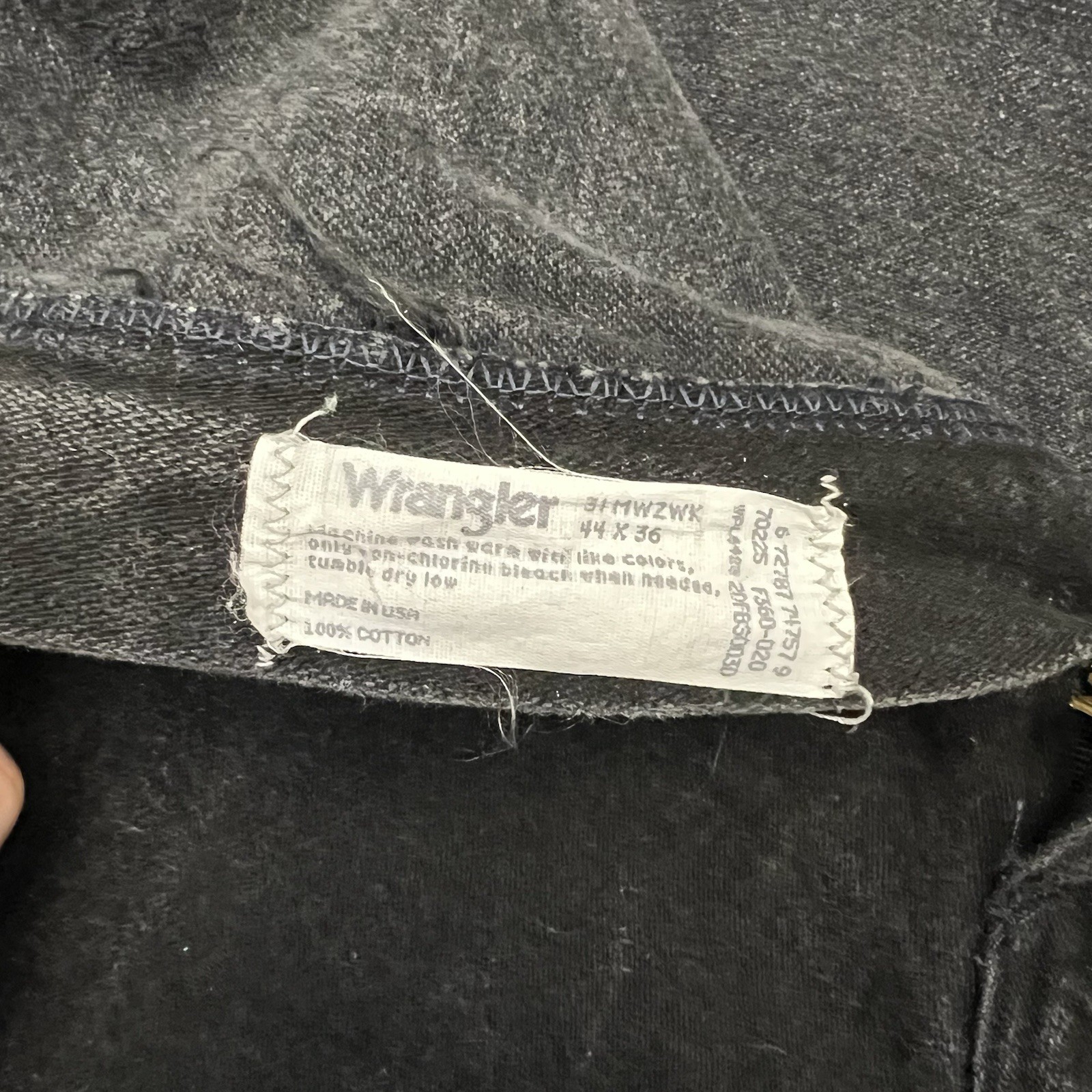 Wrangler Jeans Mens 44×36 (44×34) Black Denim 31MWZ Cowboy cut Original Fit Fade