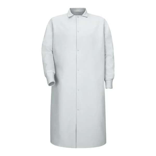 Red Kap KS60 Polyester pocketless butcher coat / lab coat with cuffed sleeves