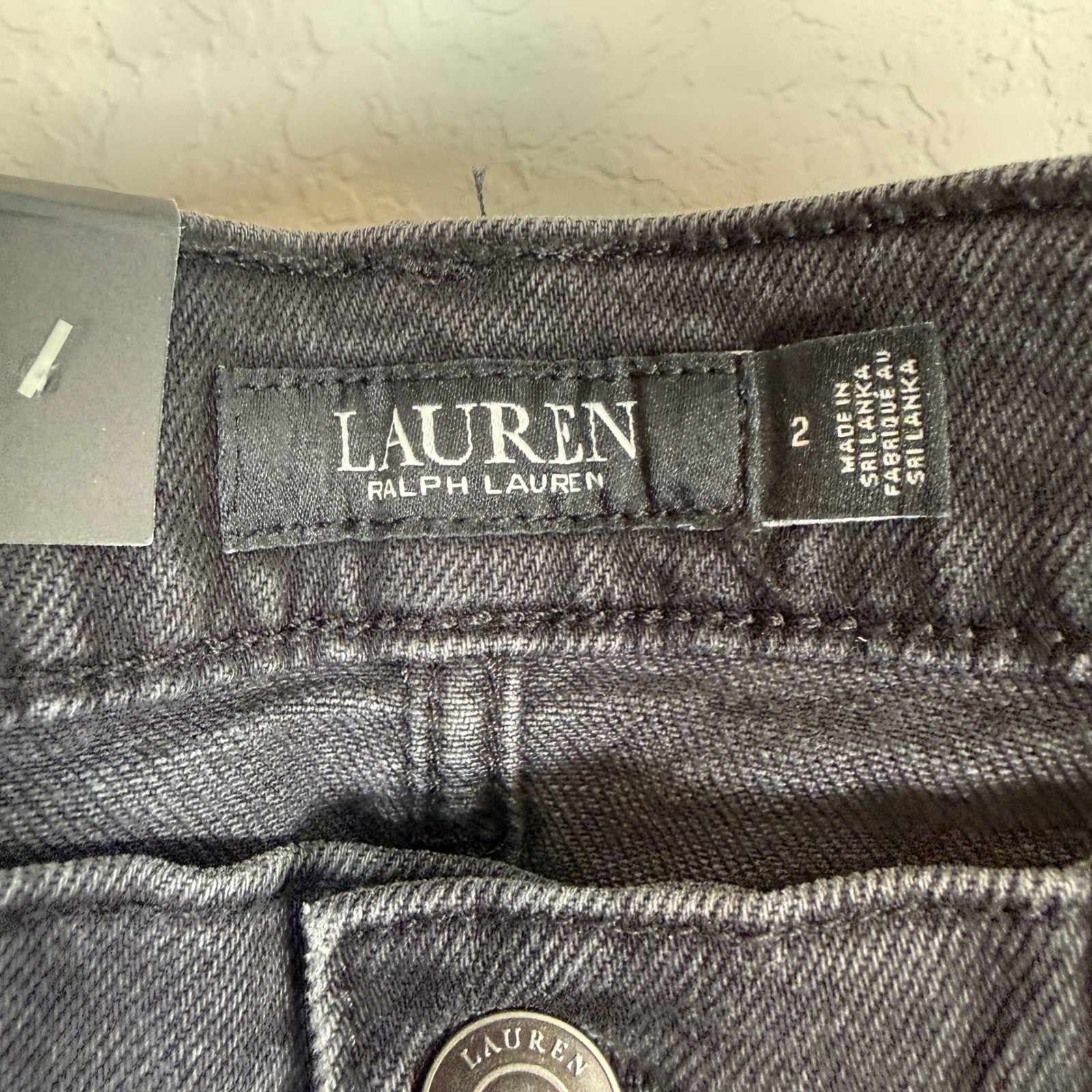 Lauren Ralph Lauren Relaxed Taper Jeans Black Comfort Stretch Size 2 26W NEW