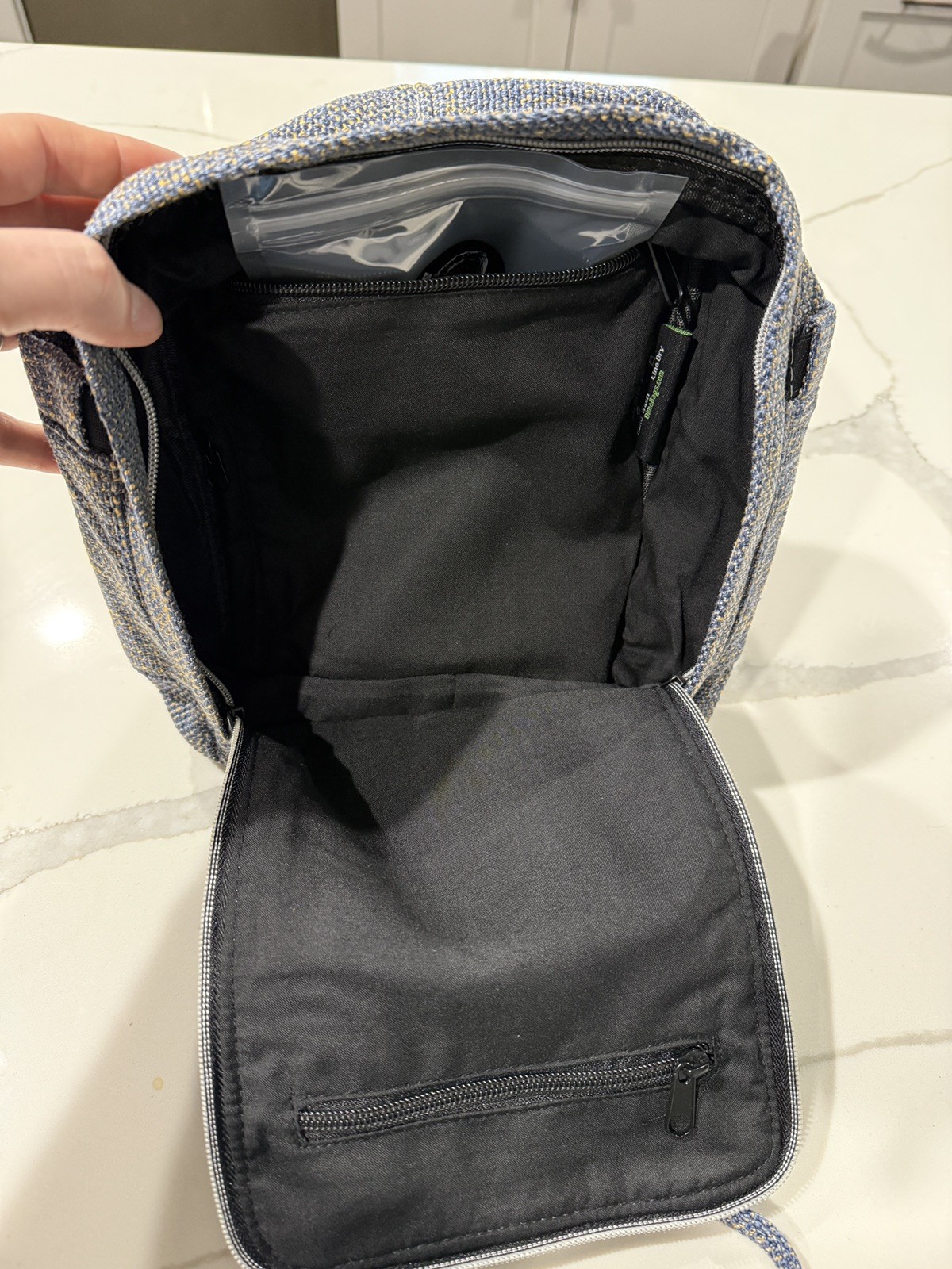 DIME BAGS Hot Box Mini Backpack NEW W Tags and packaging – Sky blue/gold Hotbox