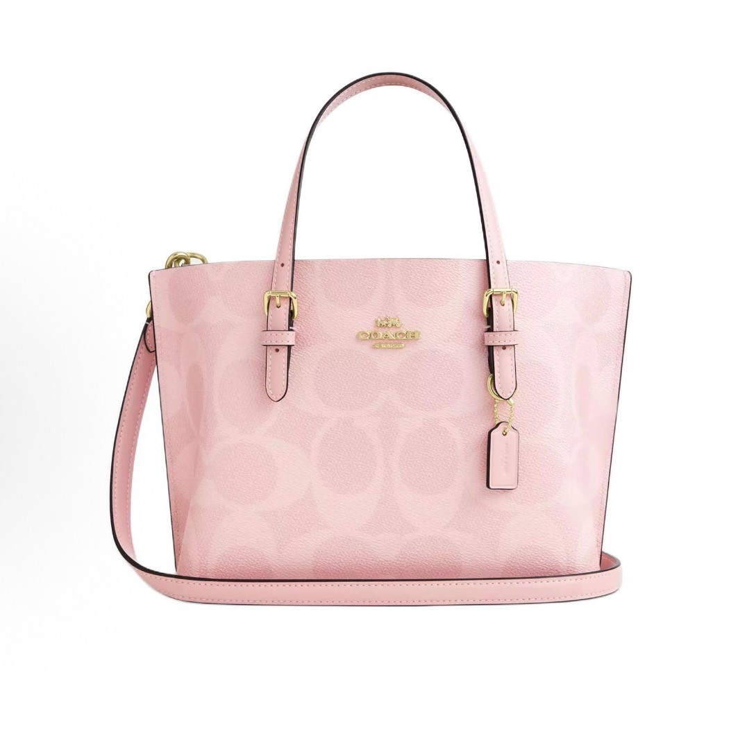 COACH CAL50 Molly Tote Bag 25 Signature Canvas Powder Pink Crossbody New Outlet