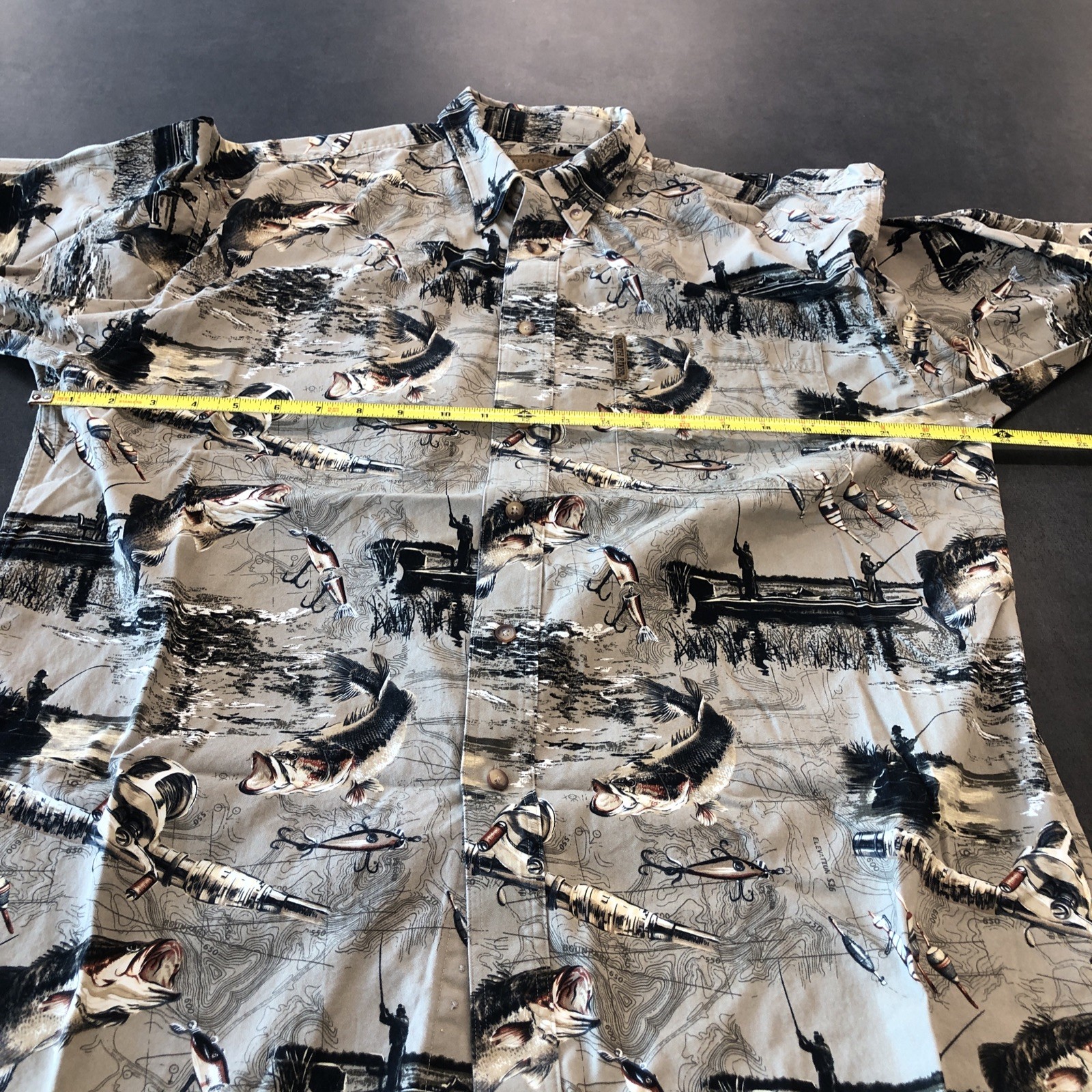 North River Shirt Long Sleeve Large Shirt Fishing Rod Lures Bass Boats