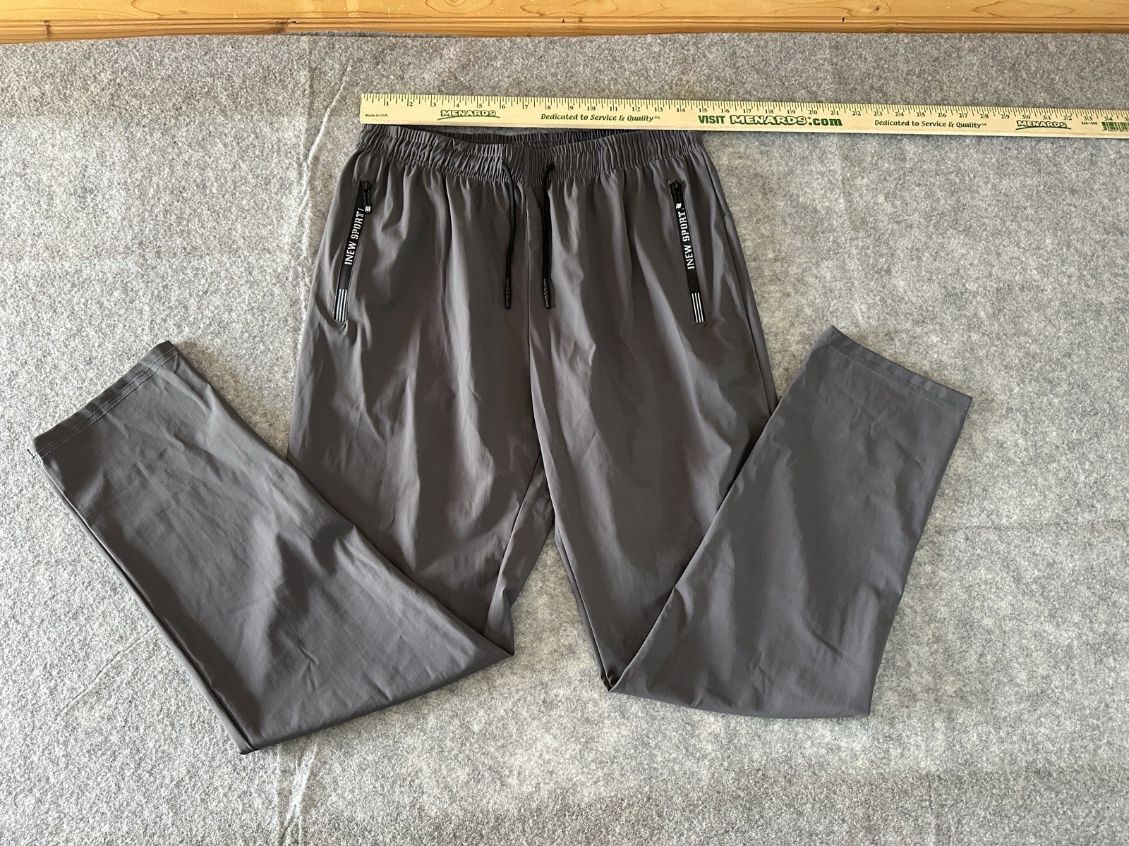 Closet Stretch Active New Sport Unisex Ultra Quick Drying Pants Joggers Gray Zip