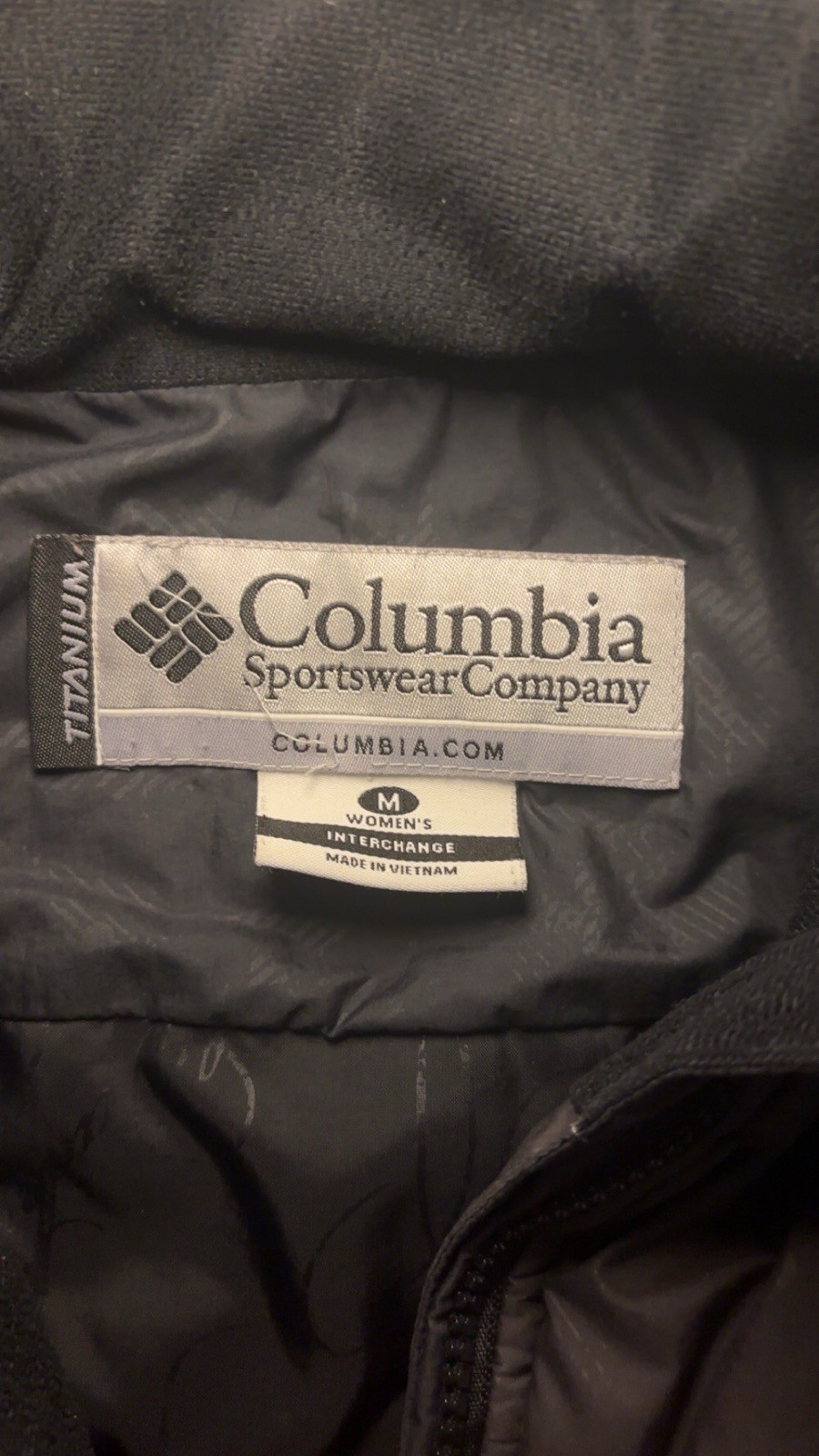 Columbia Titanium Black Puffer Jacket Insulated Full Zip Quilted Size women’s M