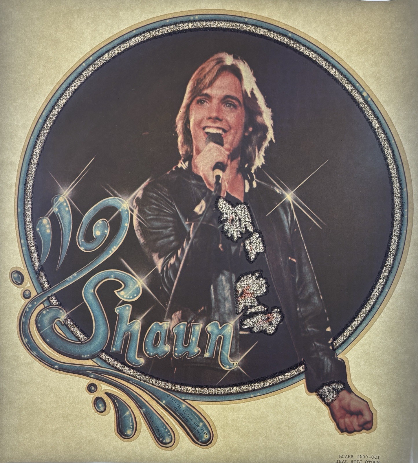 Original Vintage 1979 Shaun Cassidy Teen Idol Glitter Iron On Transfer