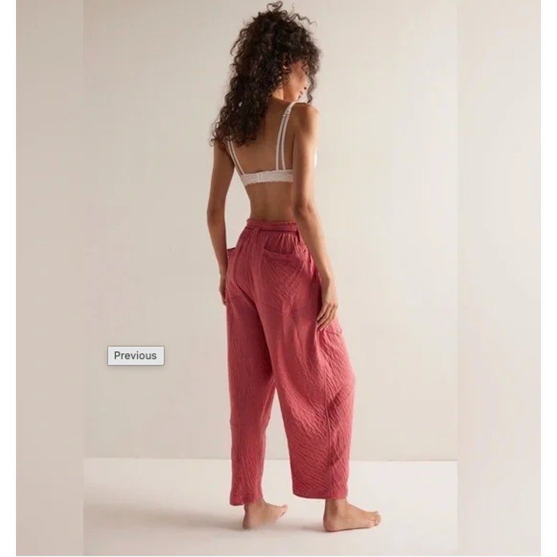 NWOT Free People Intimately Wait A Minute Barrel Pants | Slate Rose | Size S
