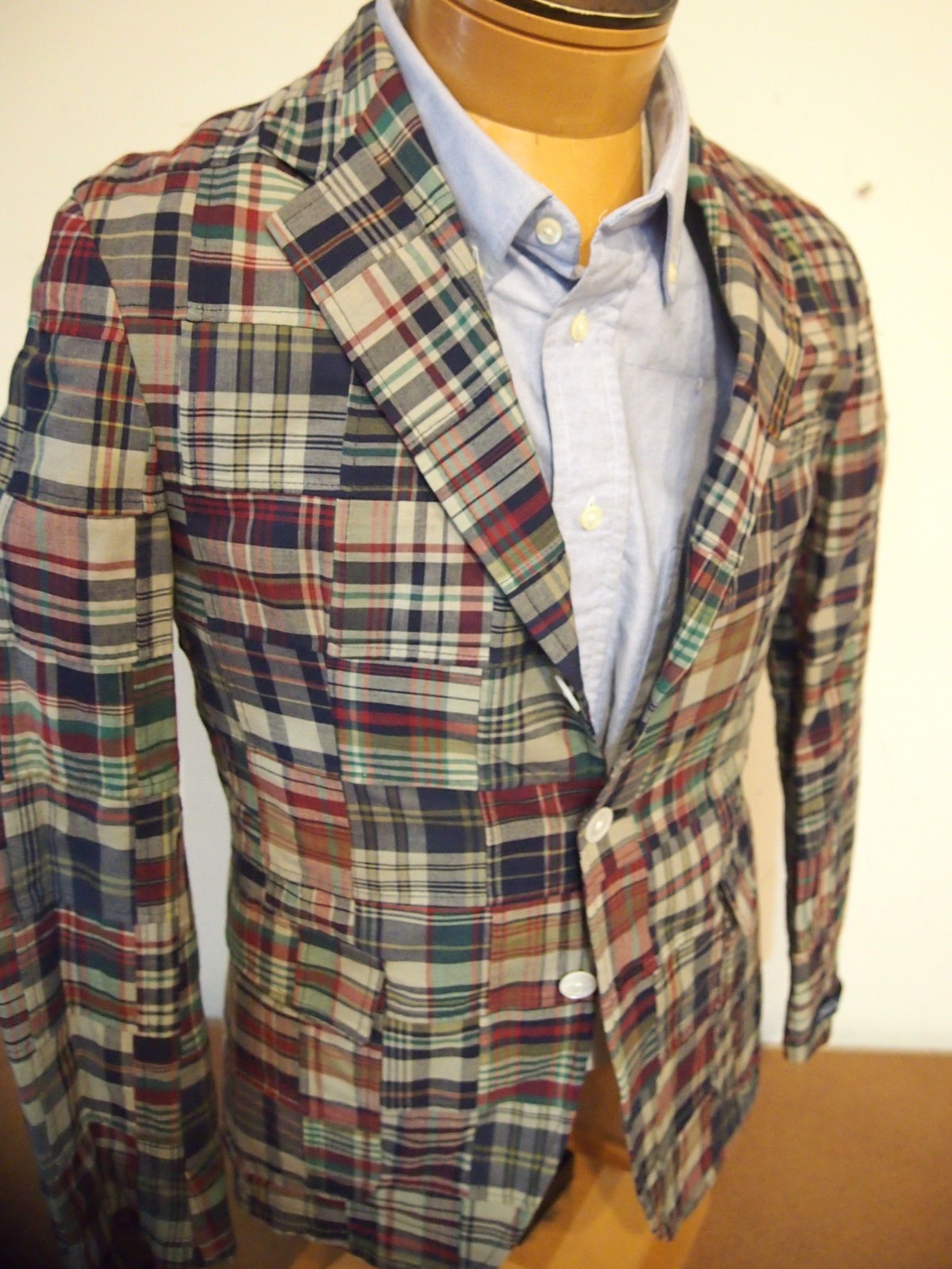 Polo Ralph Lauren Madras Patchwork Plaid 3 Button Blazer Sport Coat NWT 40R $698