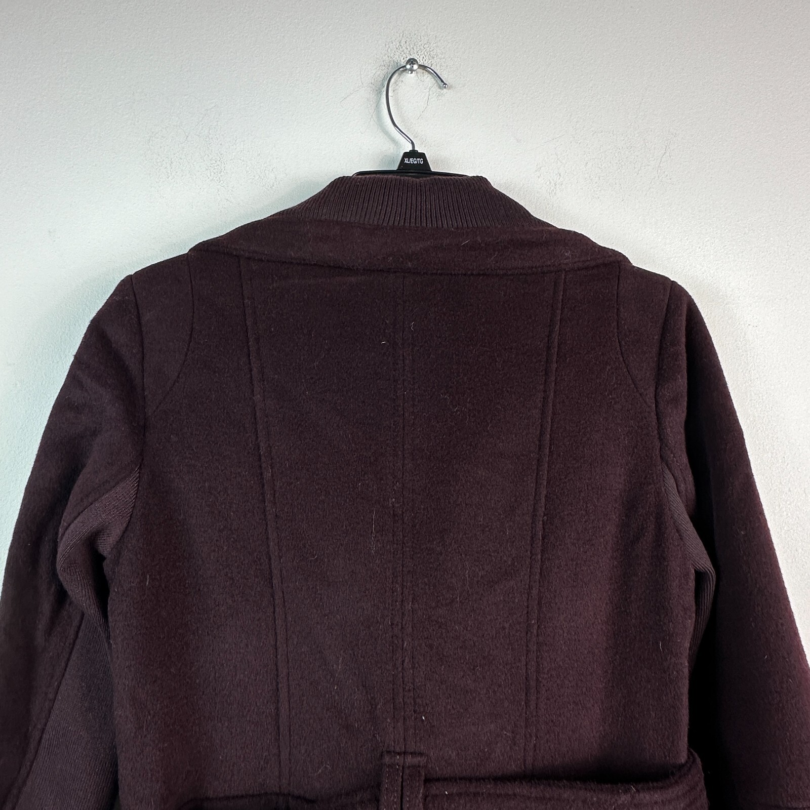 BCBGeneration Womens XS Burgundy Zip Up Mid Thigh Length Coat NWT CS13