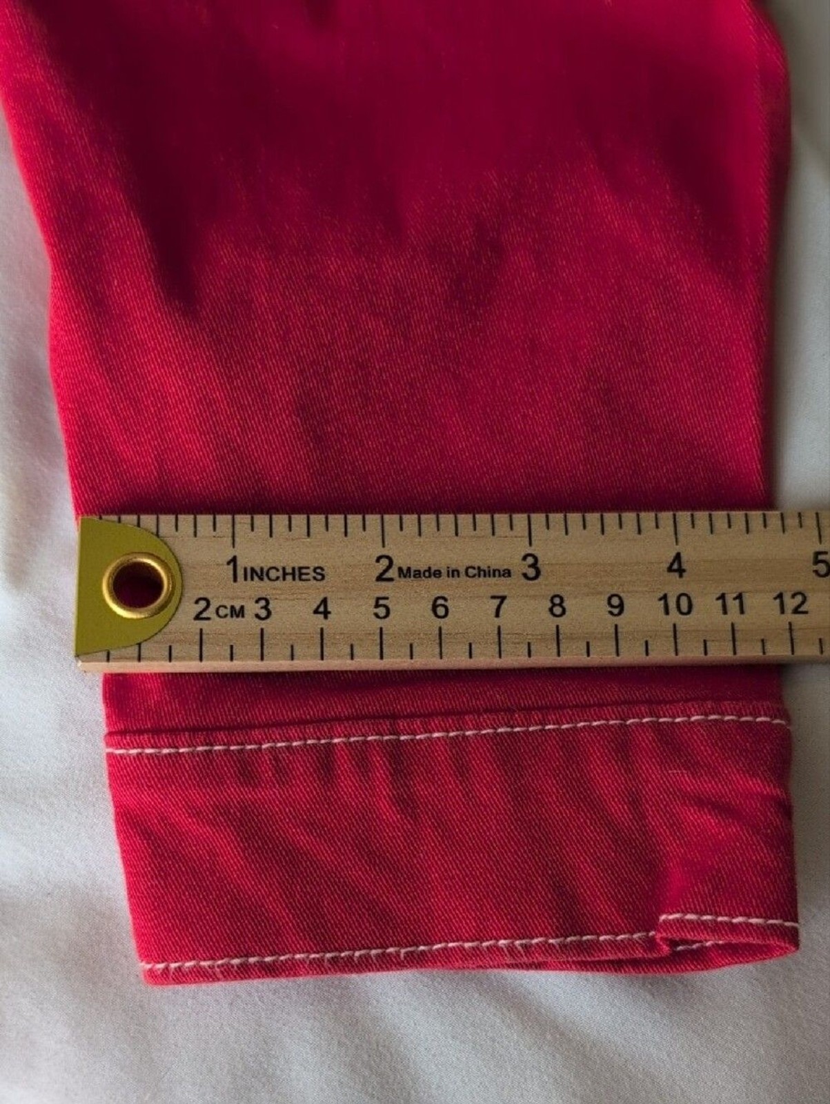 Free Assembly Red Crop Denim Jacket