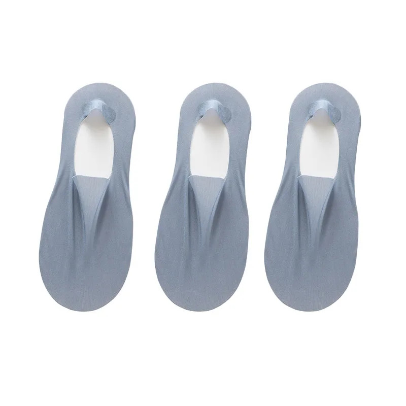3 Pairs Boat Socks Men Ice Silk Thin Breathable Soft Low Cut Summer Socks