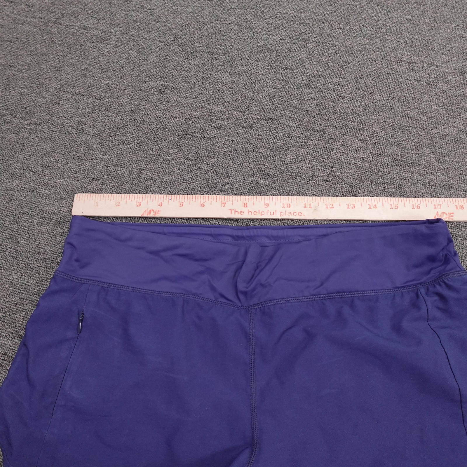 Title Nine Shorts Womens Large Purple Lined Running Athletic Zip Pocket 3.5 In