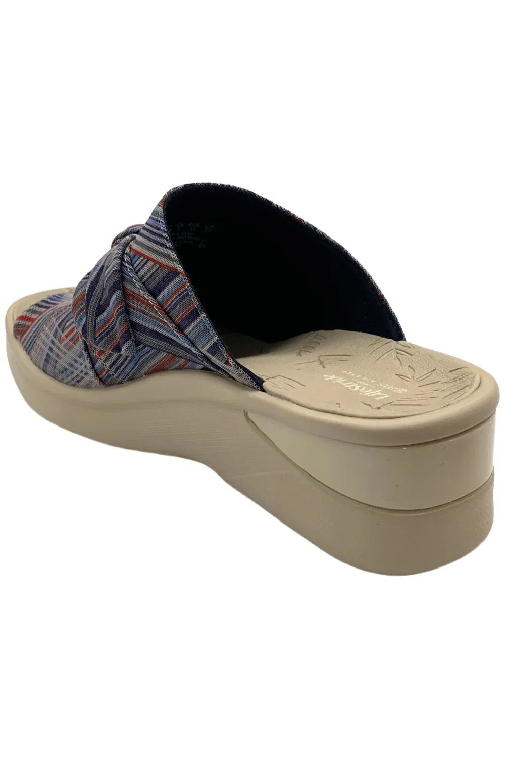 Bzees Womens Smile Wedge Sandal Vacation Stripe Multi