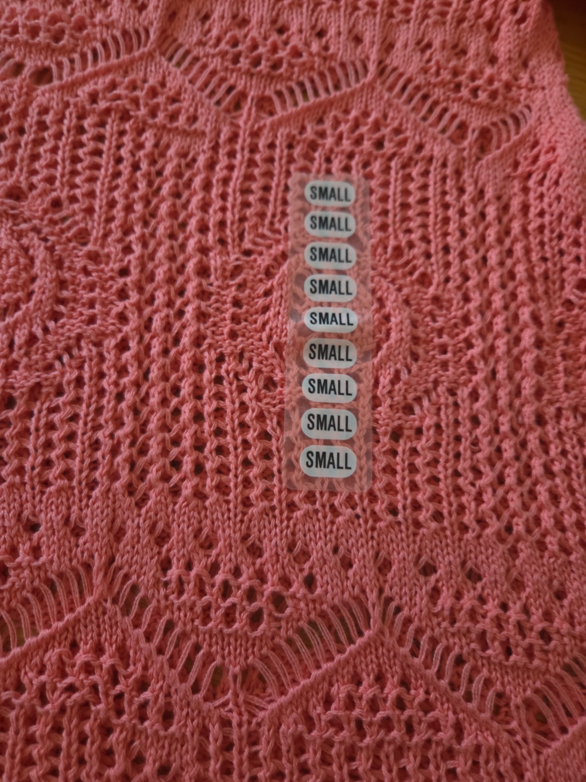 NWT Jeanne Pierre Womens Size Small Pink Burst Crocheted Top