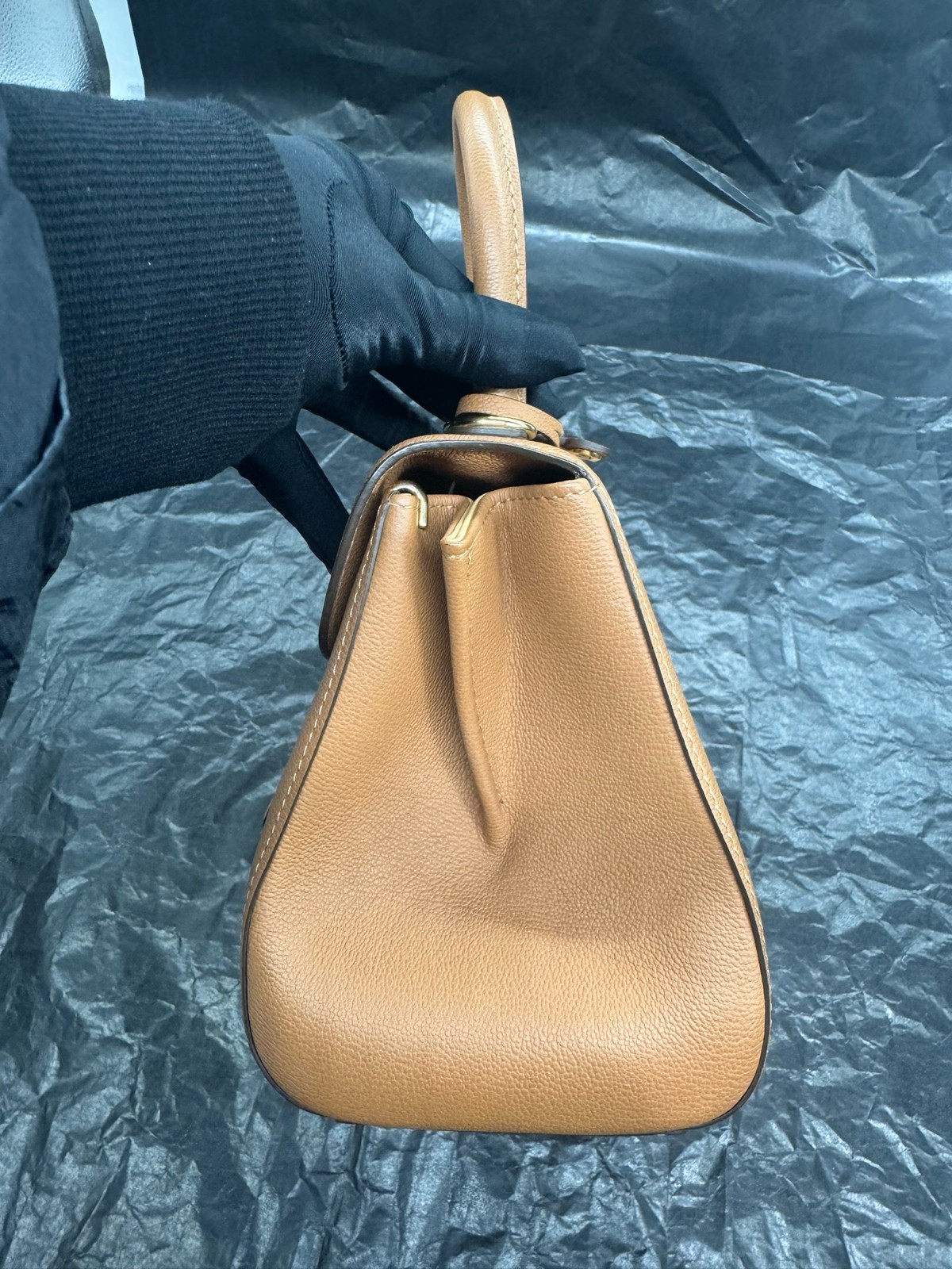 Authentic Delvaux Calfskin Top Handle Bag Golden Brown Gold-Tone eBay AG