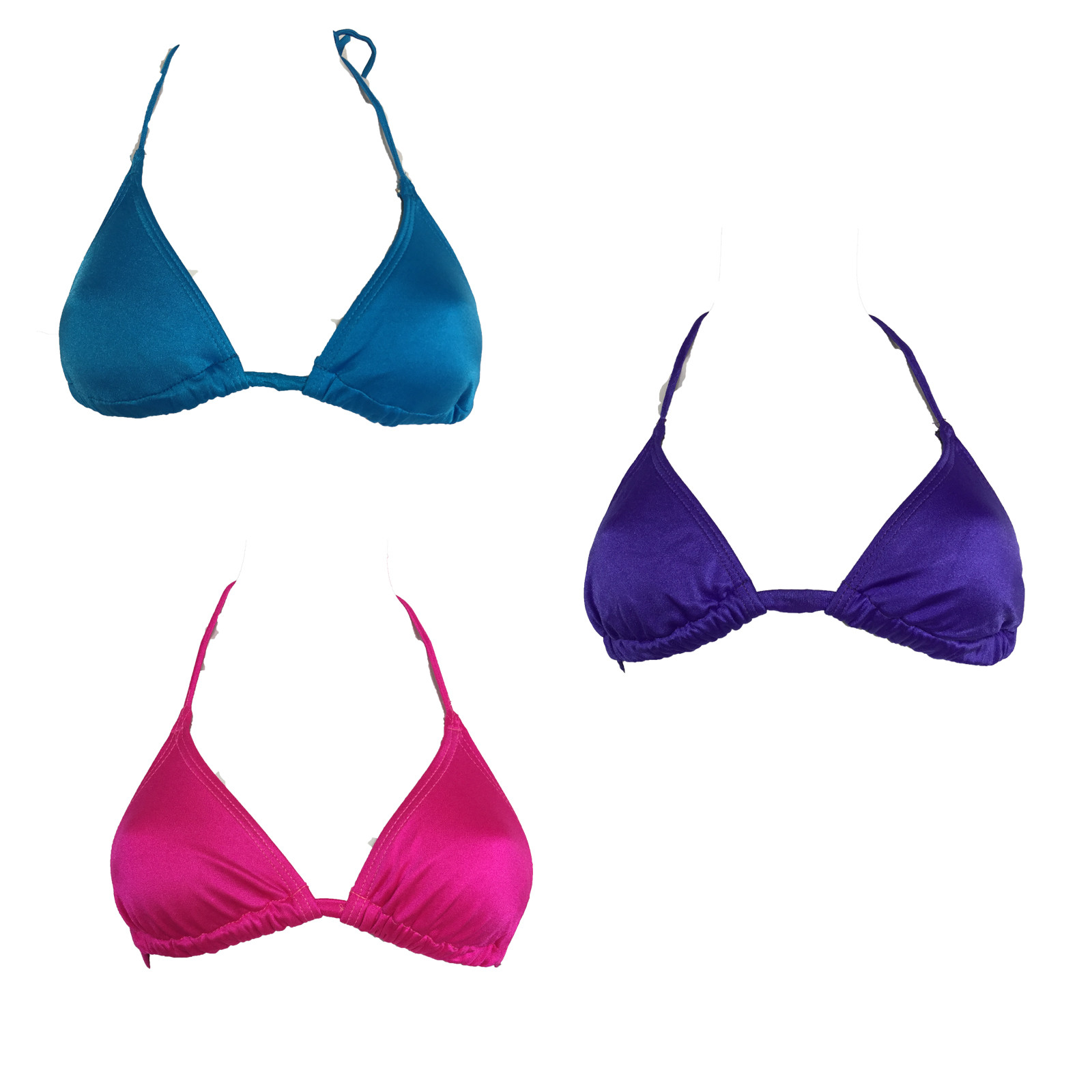 Finals String Bikini Swim Top, Halter Tie Neck, Lined Swimming Swimsuit Top