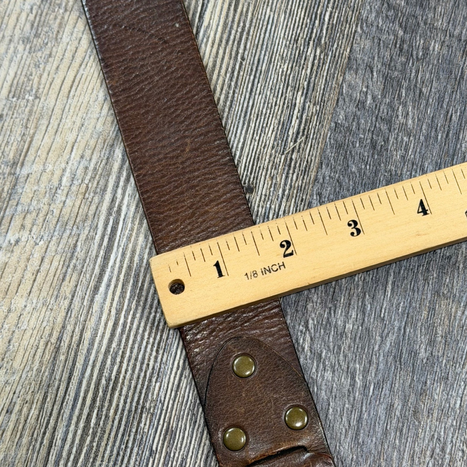 Fossil Brown Leather Studded Belt Womens Medium Distressed Rivet BT3707020