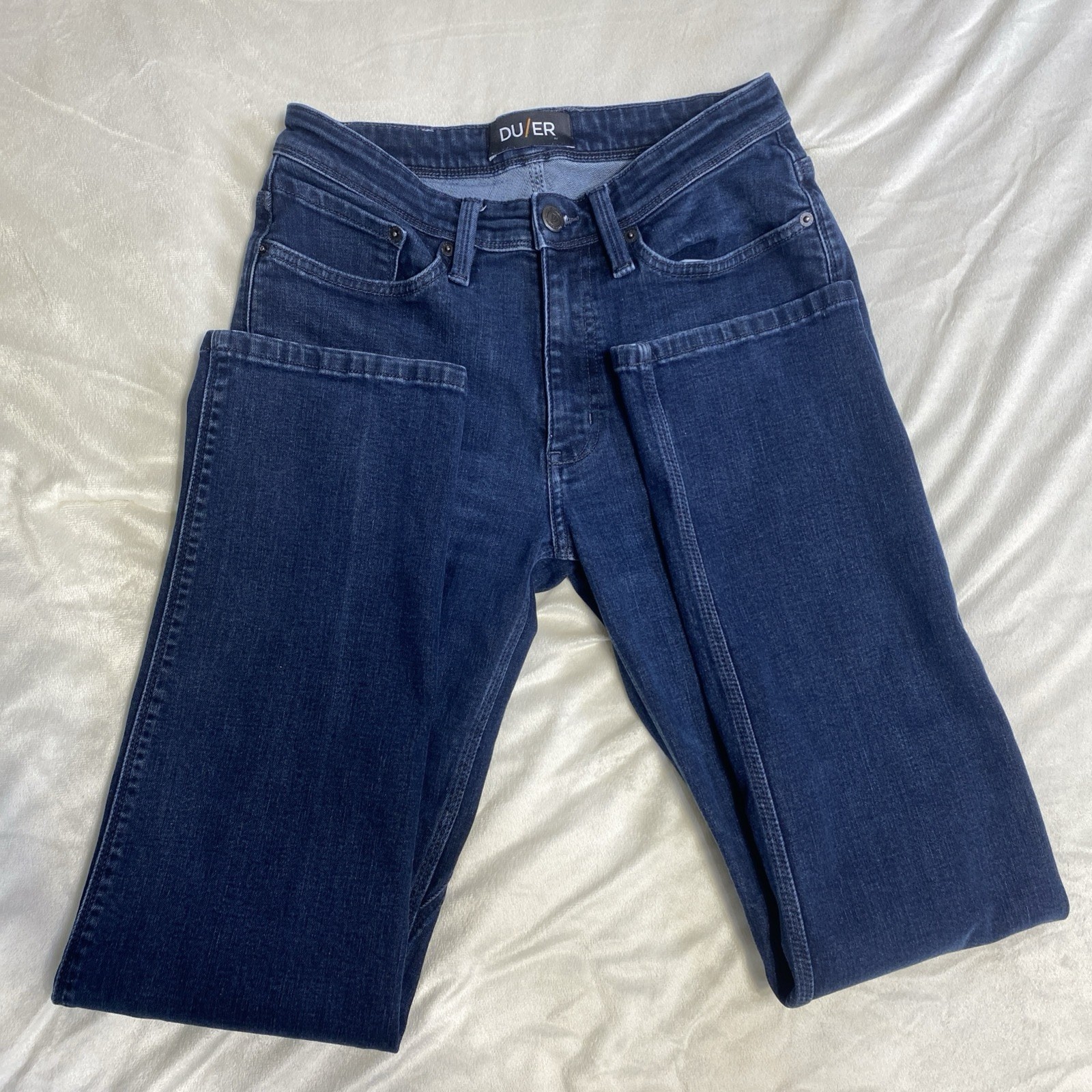 DUER Jeans Men’s 30×32 Dark Wash Straight Fit Performance Denim Stretch Comfort