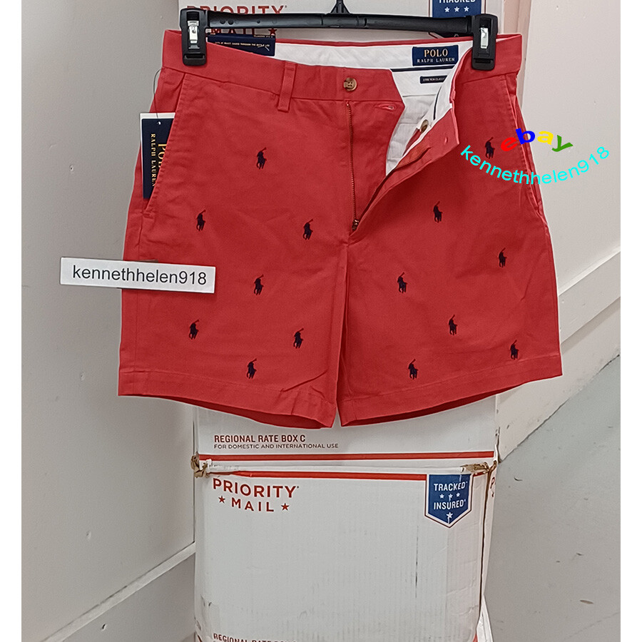 POLO RALPH LAUREN ALLOVER PONY STRETCH CLASSIC FIT 6” SHORTS SIZE 30,32,33,34,36