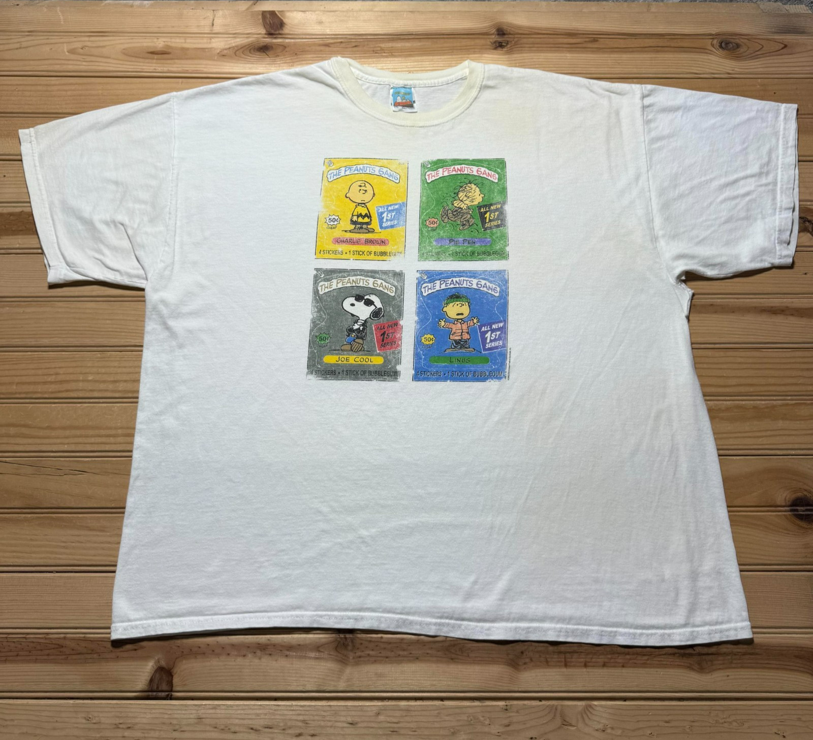 The Peanuts Gang Sticker Pack Cartoon Comic Nostalgia Crewneck Shirt – Size 2XL