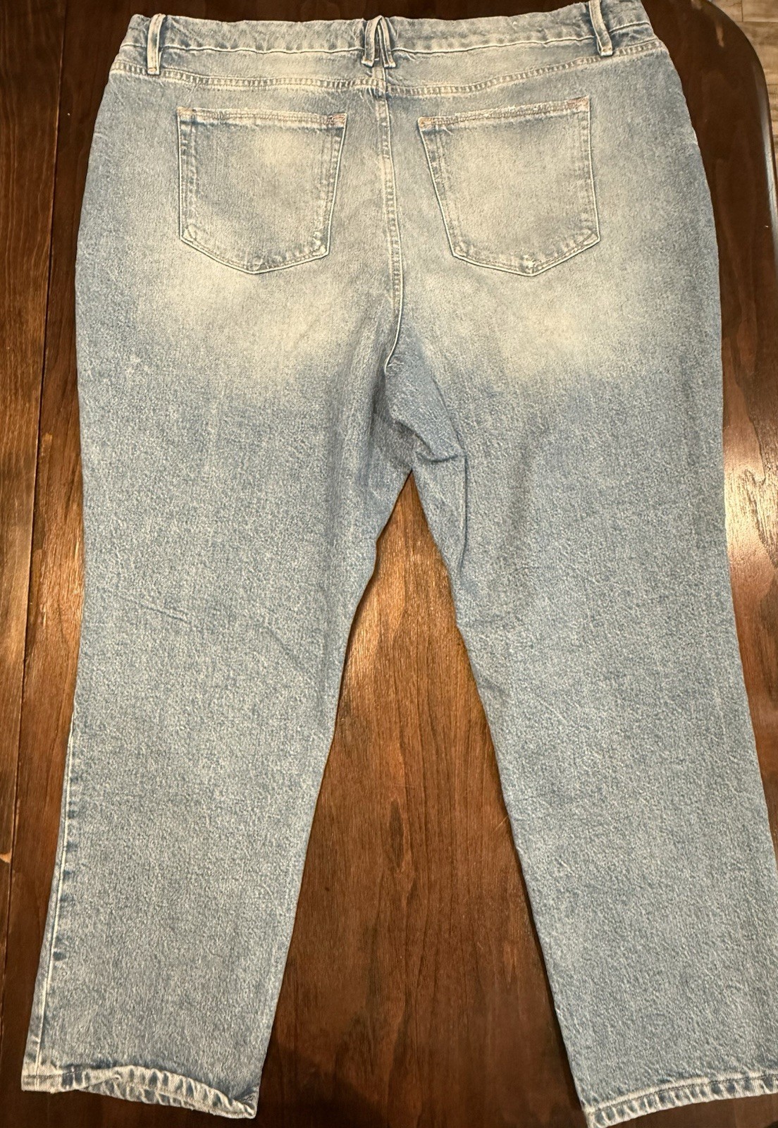 Good American Size 18 Good Classic High Rise Distressed Straight Leg Blue Jeans