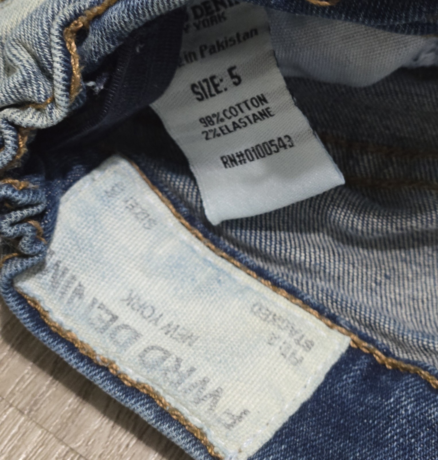 FWRD DENIM Girls Stacked Distressed Jeans Blue Size 5 98% Cotton 2% Elastane