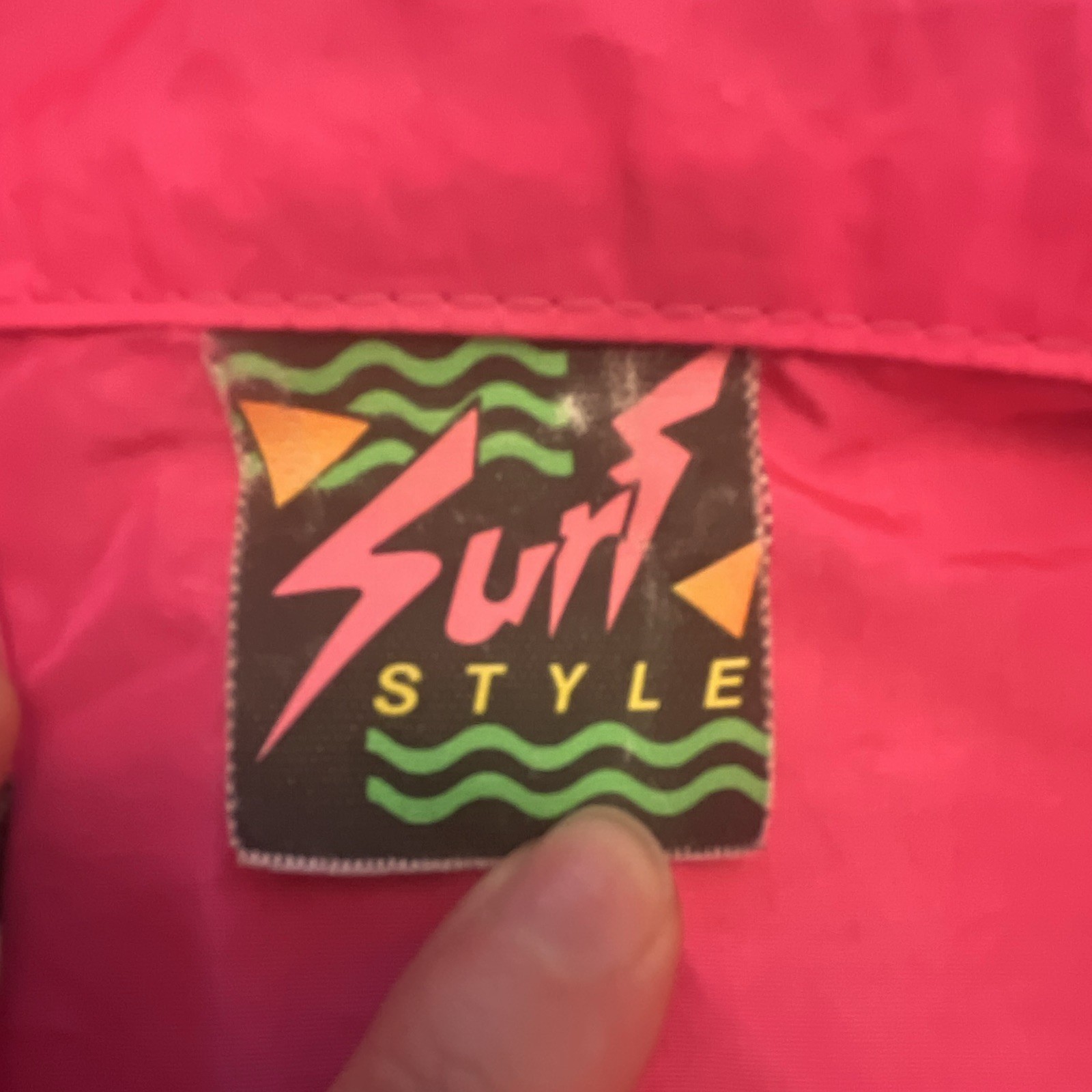 Vtg Surf Style Pink 1/4 Zip Lightweight Windbreaker Jacket Men’s One Size 90s
