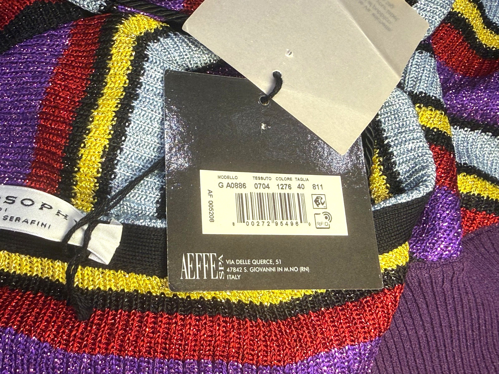 Philosophy Di Lorenzo Serafini METALLIC One Shoulder Sweater SIZE IT40 US4, NWT