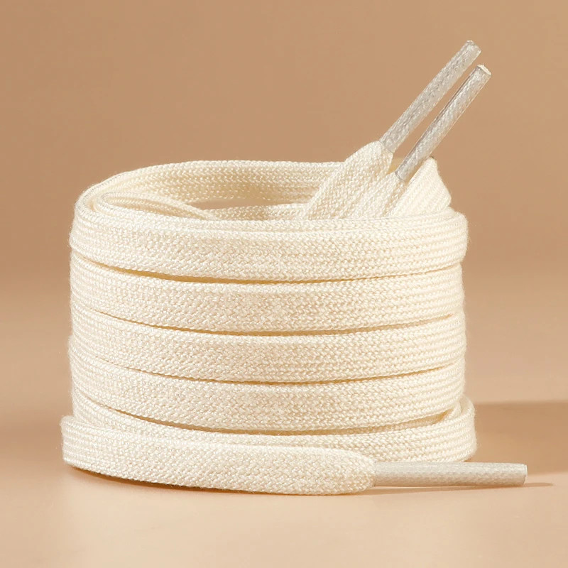 New 0.8cm Wide Flat Cotton Shoelaces Unisex, Solid Color High-Quality Shoelace S