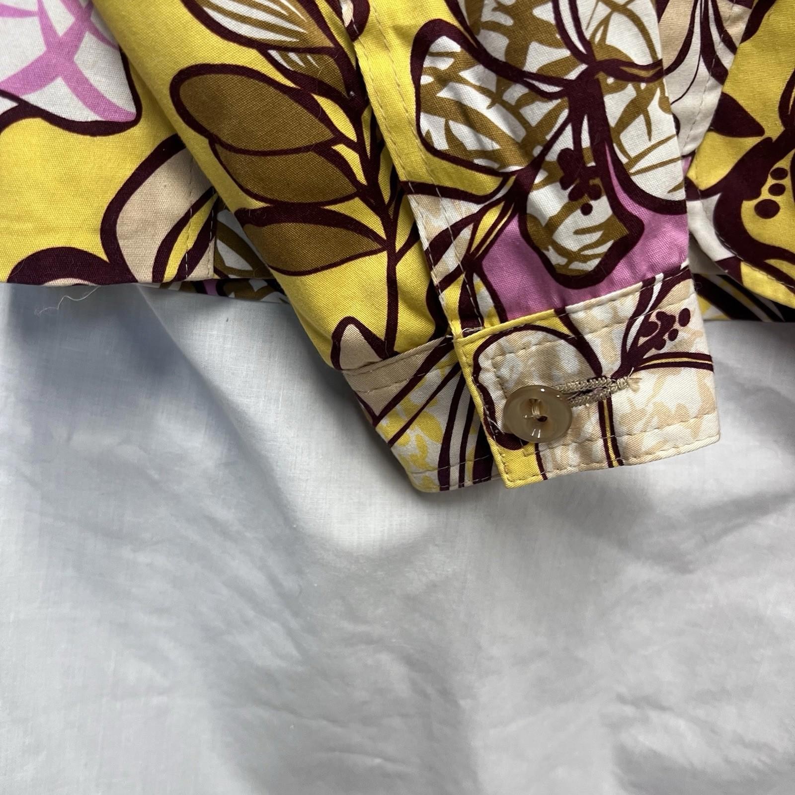 Harvé Benard Jacket Vintage Button Pink Yellow Brown Floral Sz 6