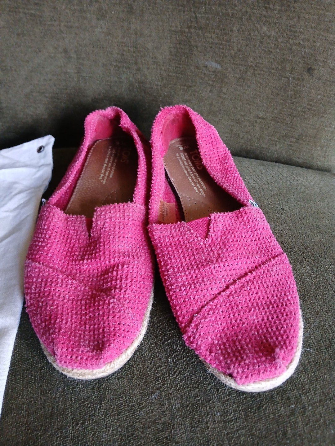 Toms Pink 6W Slip On Shoes With Bag