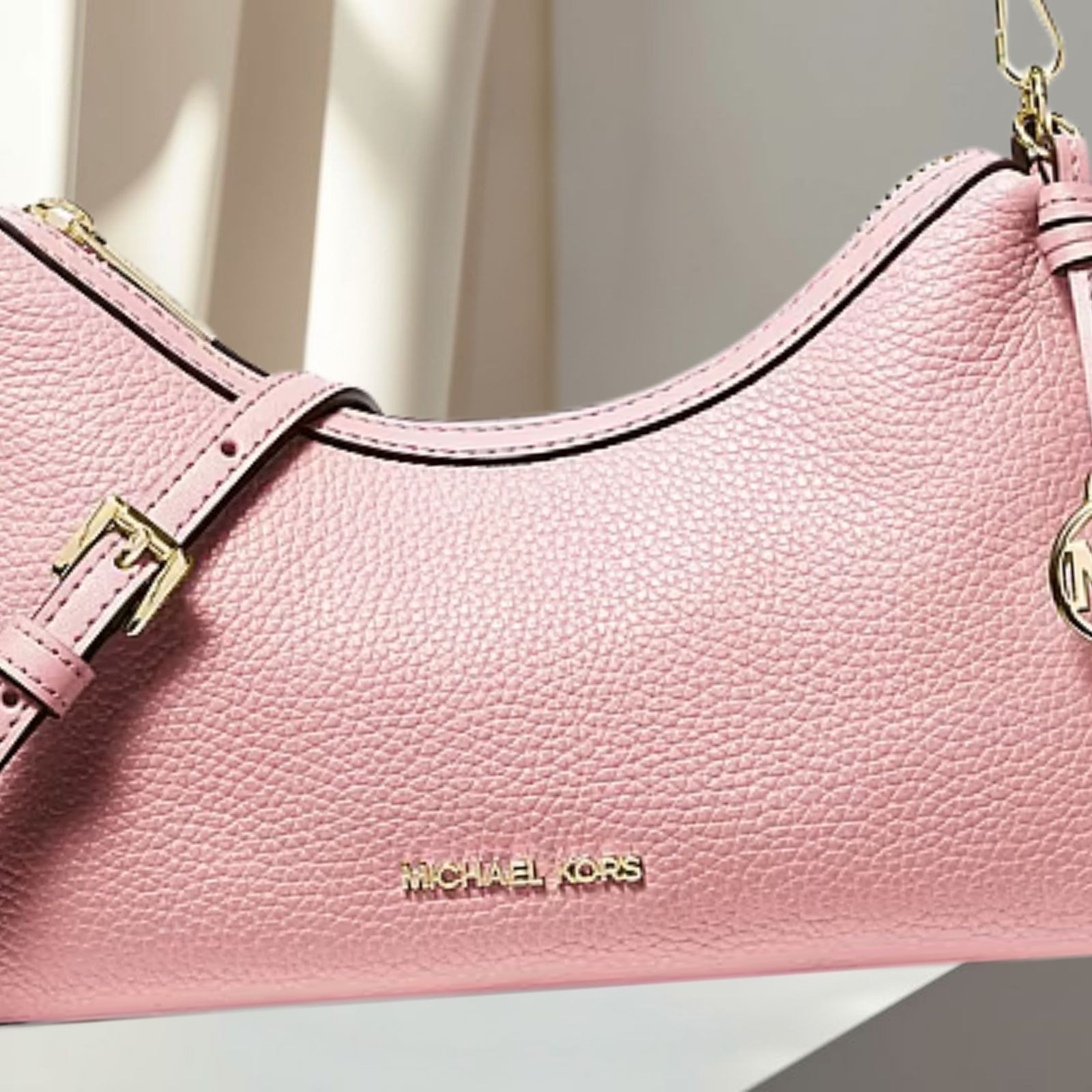 Michael Kors Sammy Women Small Leather Convertible Crossbody Bag Powder Blush