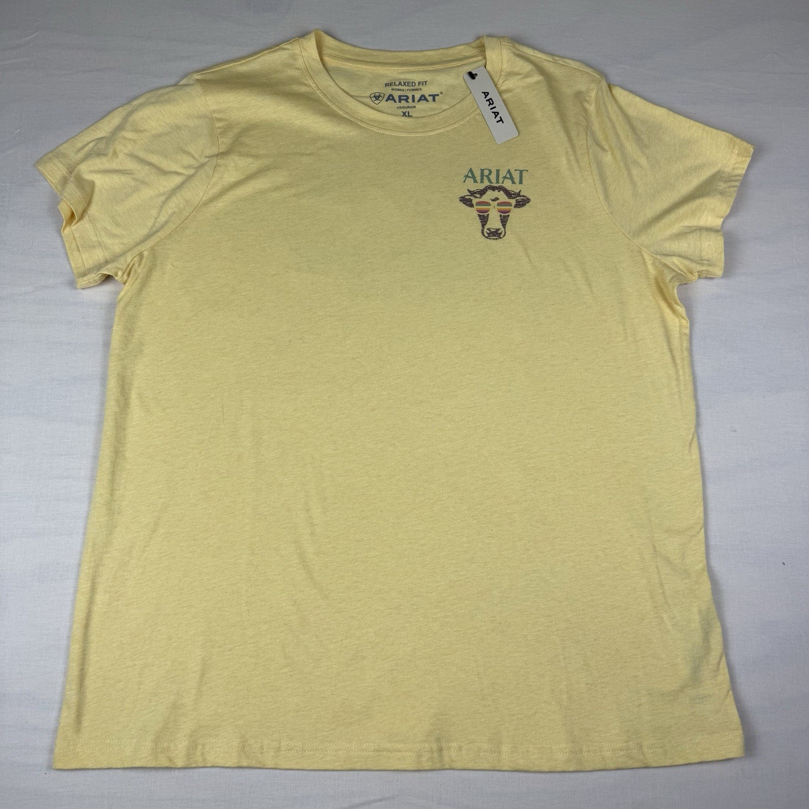 NEW Ariat Women’s XL Cow Sunset Graphic Relaxed Fit T-Shirt Jojoba NWT
