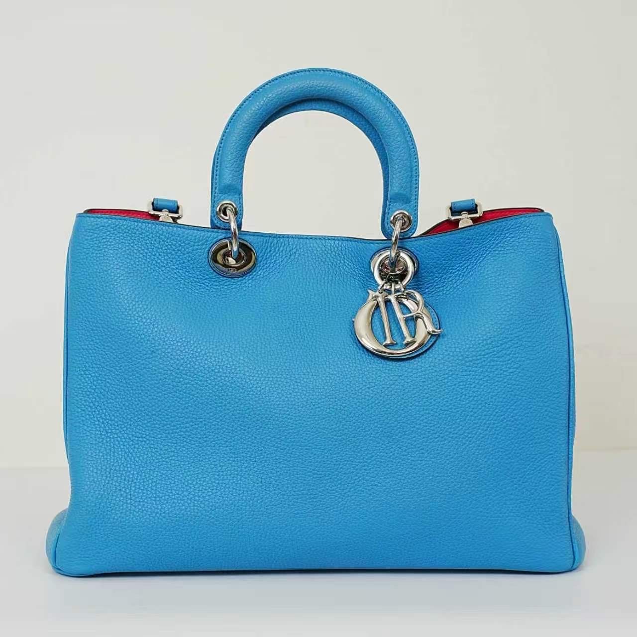 Dior Pre-Owned Authentic Satchel Blue Silver Free Tracked Shipping
