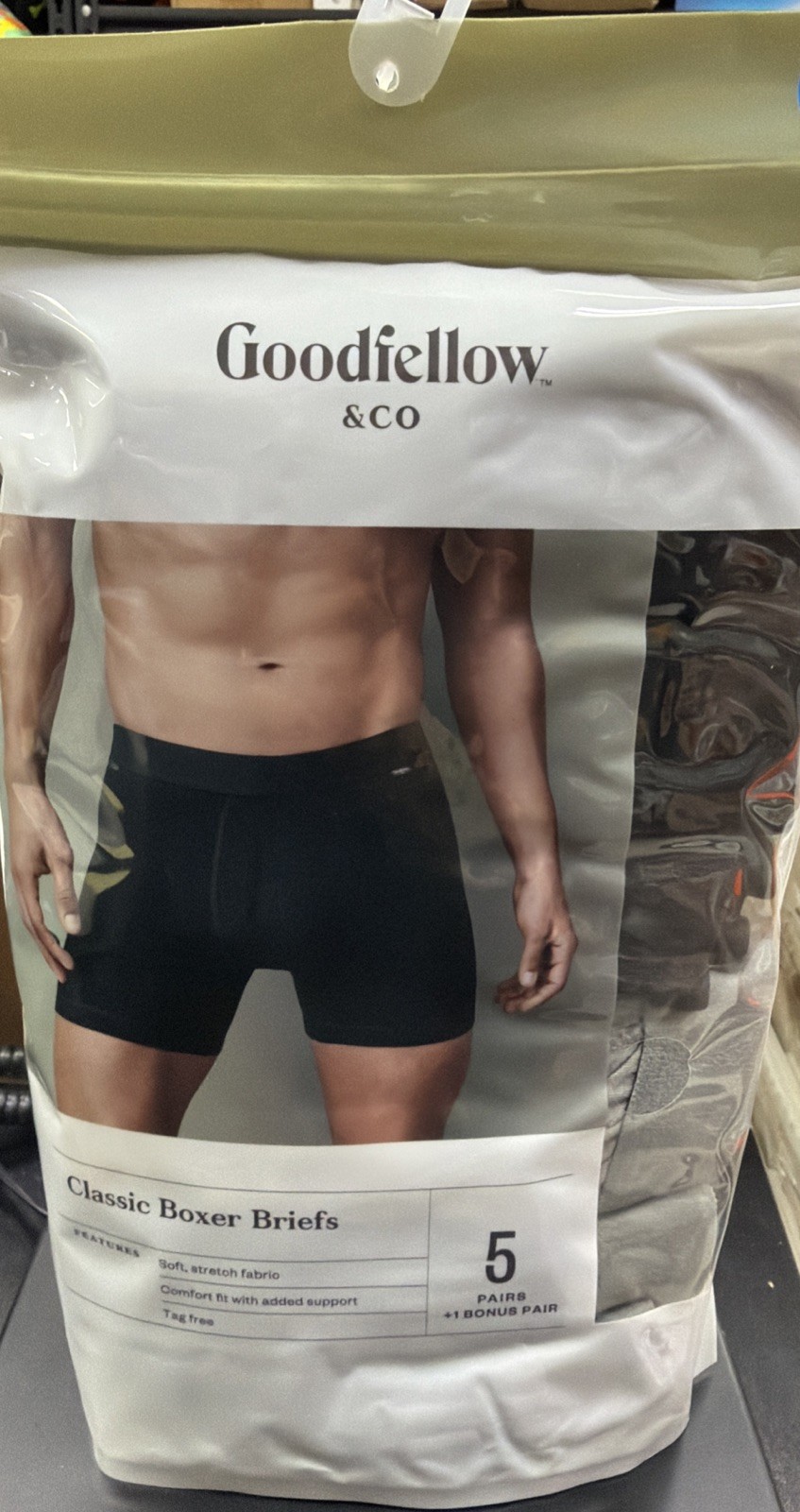 Goodfellow & Co. Men’s Classic Boxer Briefs Black Size L 36-38 New Sealed 6 Pair