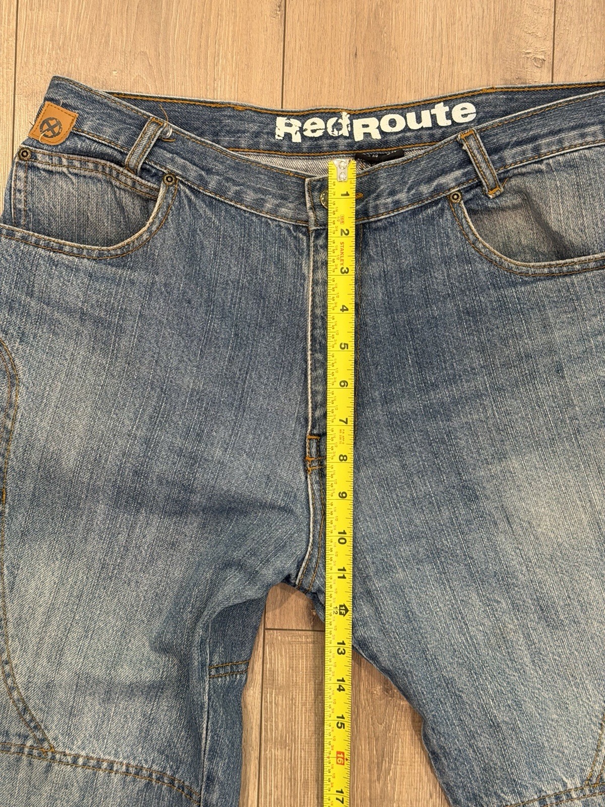 RED ROUTE Men’s Motorcycle Riding “made with Kevlar” Blue Jeans 34×32 Regular