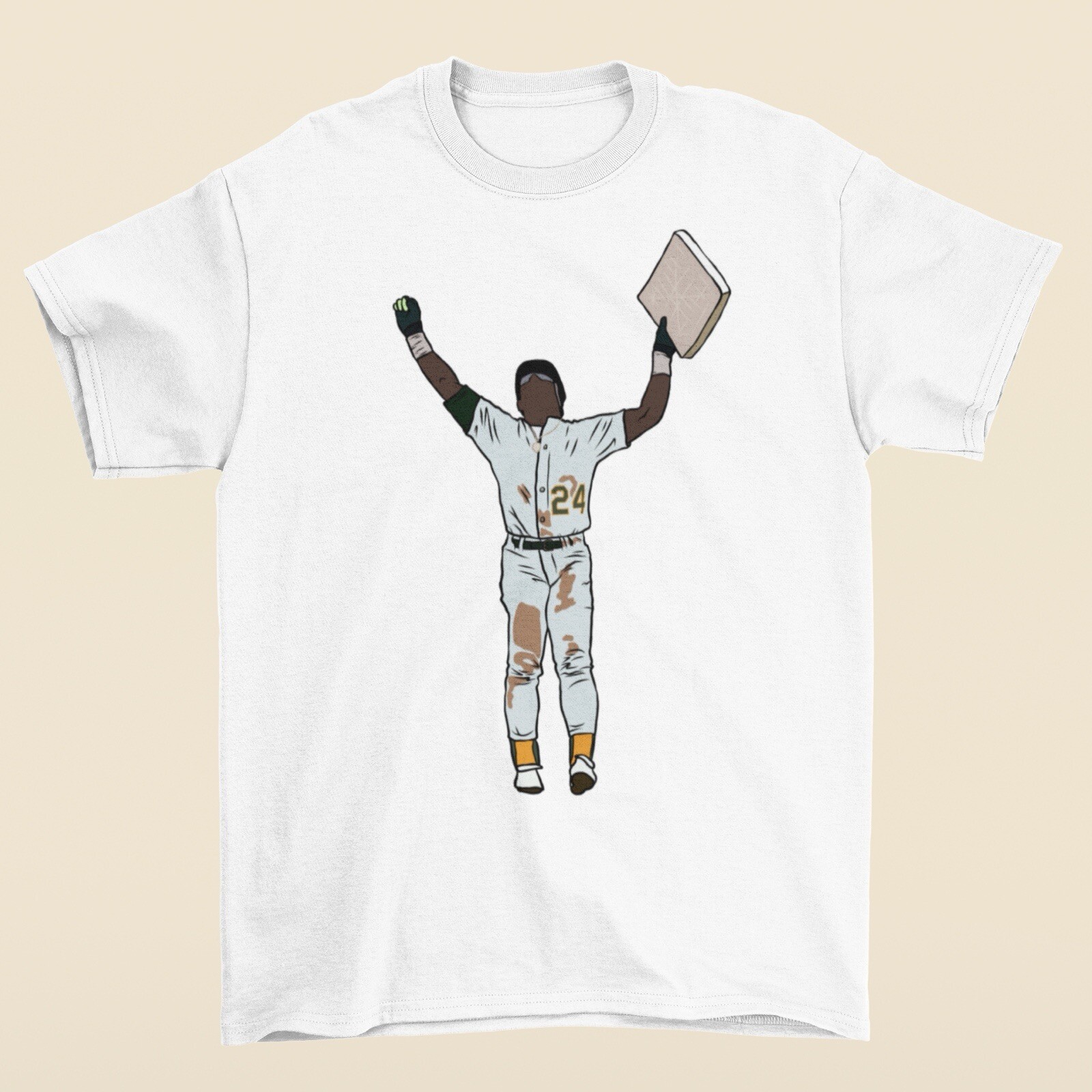 Rickey Henderson Stolen Base Celebration Baseball T-Shirt