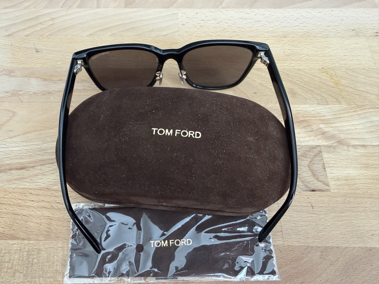 Tom Ford TF1136-K 01B Sunglasses Authentic Black Frame Gray Lens 56mm