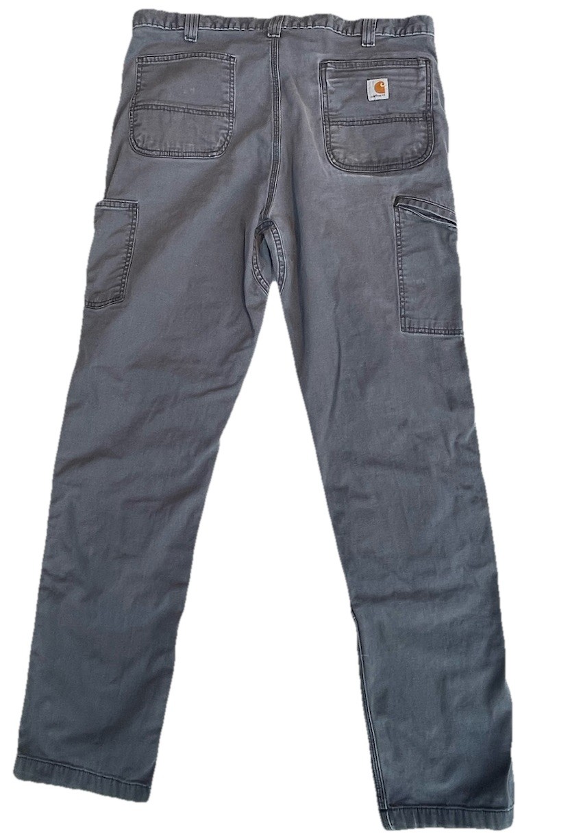 Carhartt Work Pant Mens 38×36 (34) Gray Rugged Flex Relaxed Fit Canvas Utility