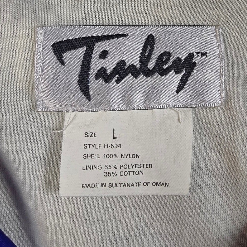Vtg 90s Tinley Blue Colorblock Windbreaker Track Jacket Retro Nylon Oman Size XL