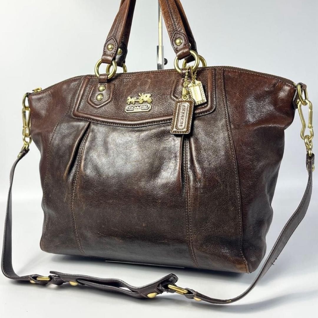 COACH Leather 2way Bag Brown Y2K Archive