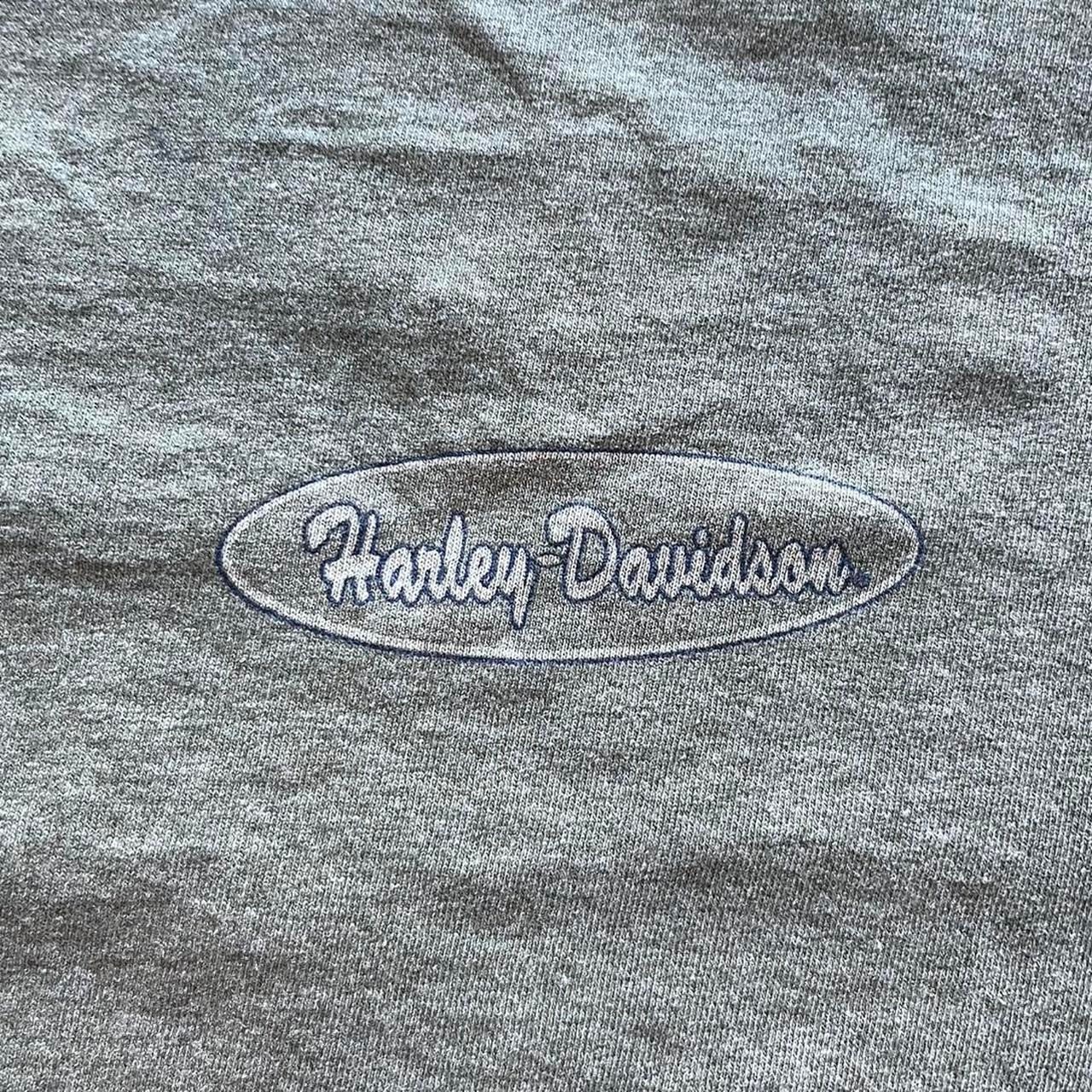 Harley Davidson Vintage Long Sleeve Henley Shirt Mens 3XL Green Grey USA Made