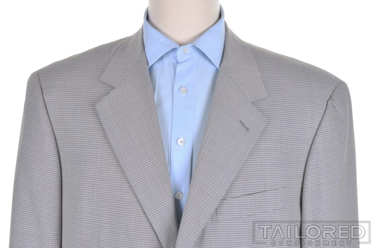 PAL ZILERI Gray Plaid Check 100% Wool Blazer Sport Coat Jacket – EU 58 / US 48 L