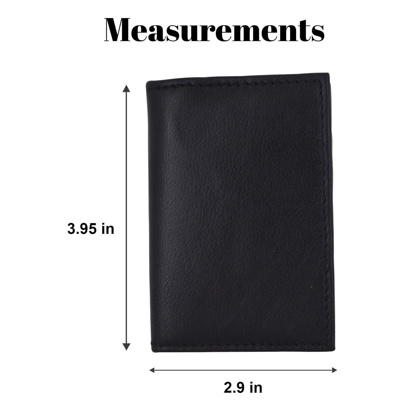 Slim Thin Mens Genuine Leather Bifold ID Wallet Credit Card Holder Black License