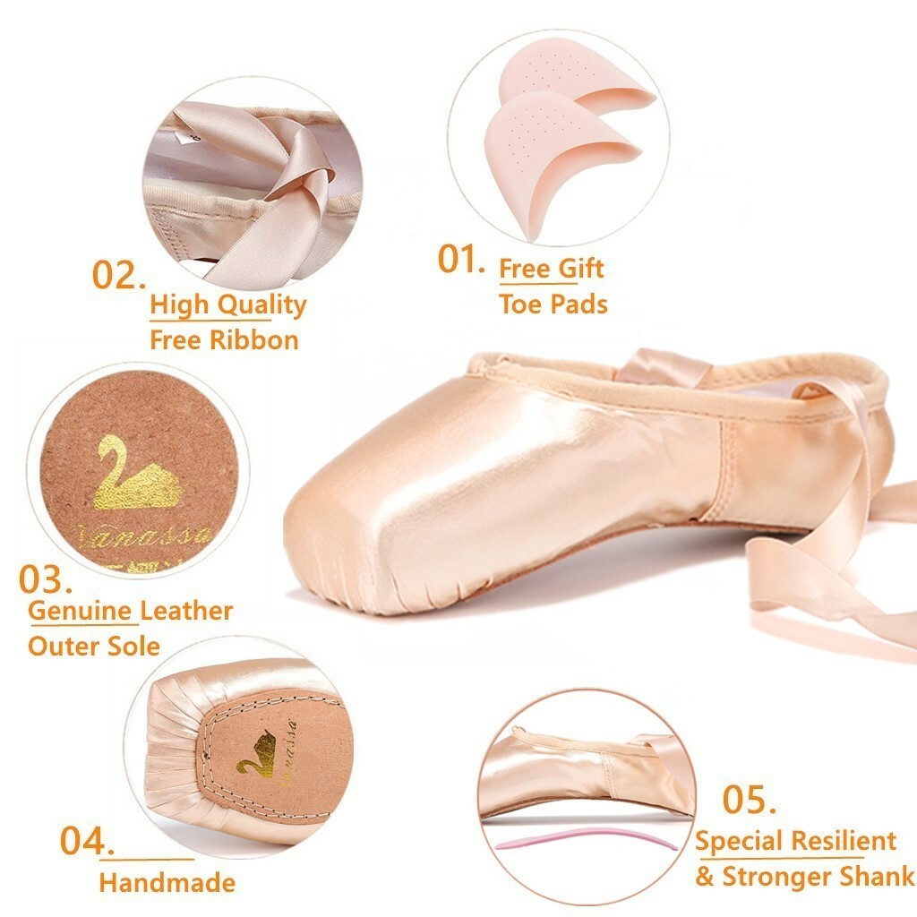 Nexete Professional Pointe Ballet Shoes ( Order Same Street size 1/2 – 1 Up )