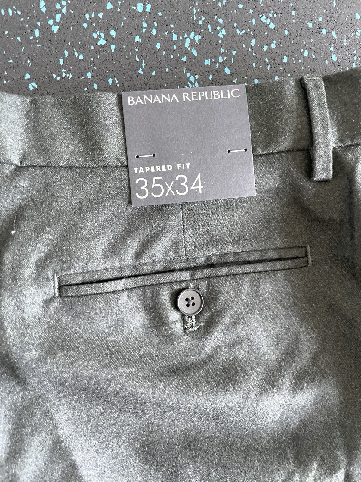 Banana Republic 100% Virgin Wool Tapered Fit Grey Dress Pants 35×34 NWT