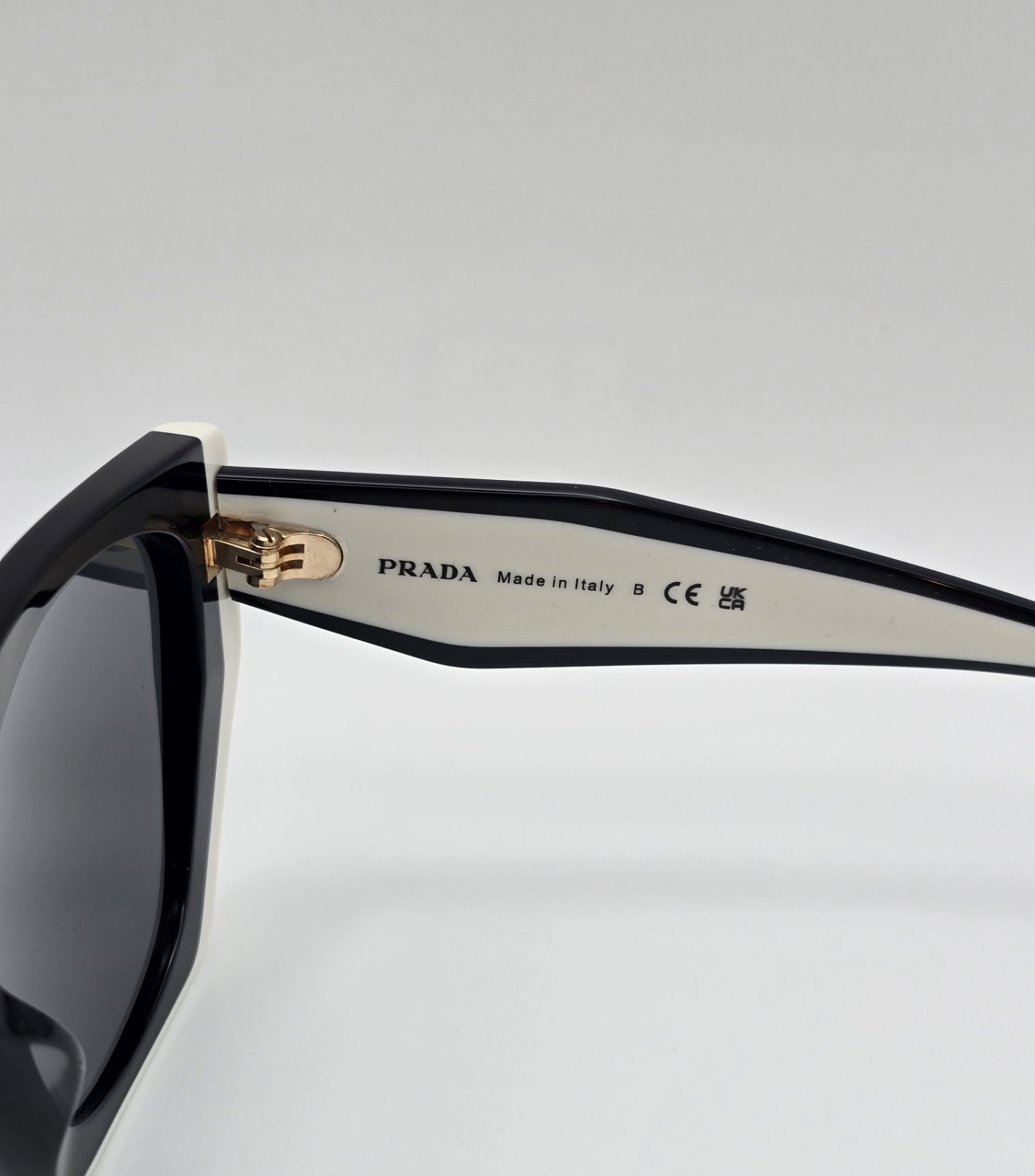 Prada PR15WS 09Q-5S0 Black / Talc – Dark Grey Lens 54mm Sunglasses