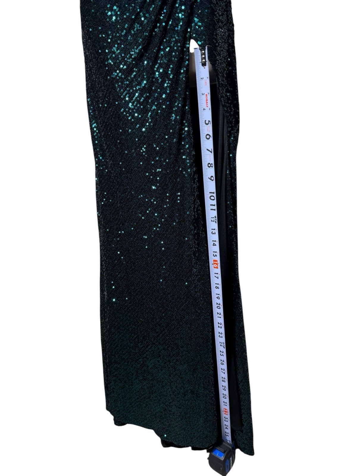 Ladivine by Cinderella Divine Red Satin Sequin Embroidered Mesh Formal Gown XS