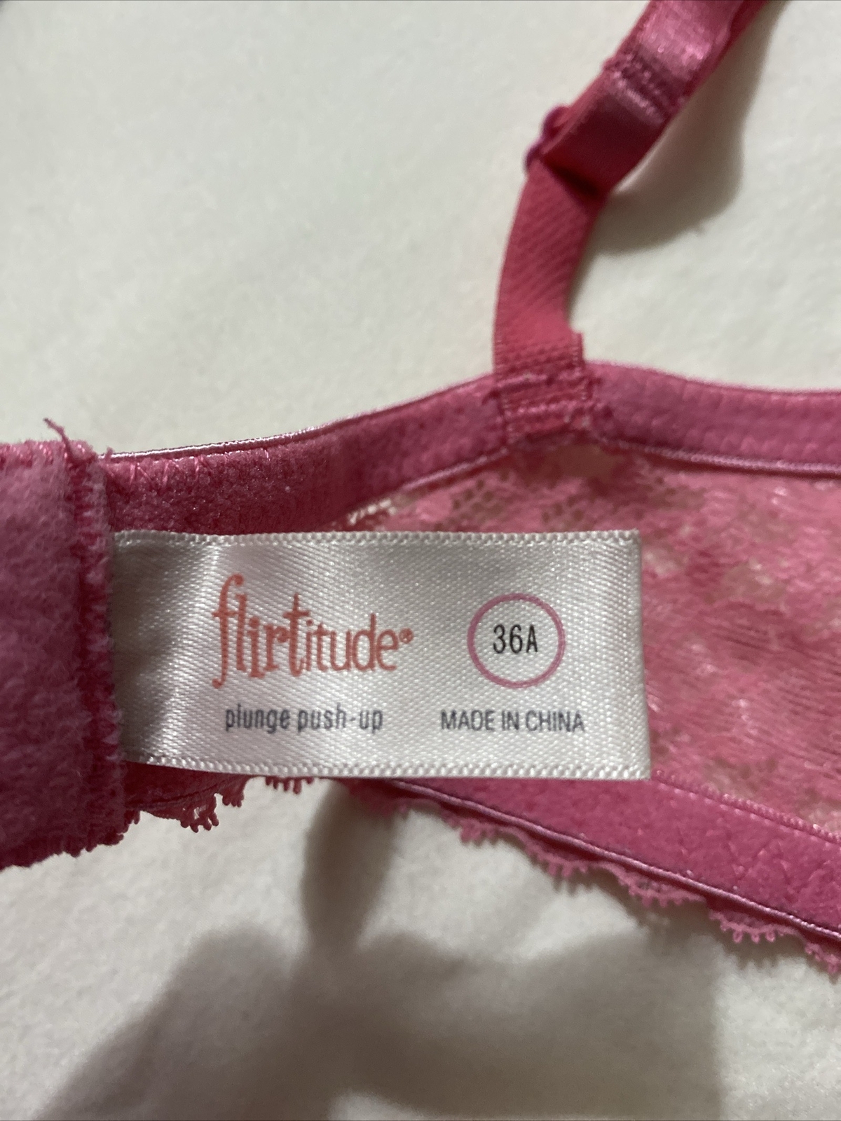 Flirtitude Women 36A Pink Padded Bra Strap: Normal or Crossback Underwire