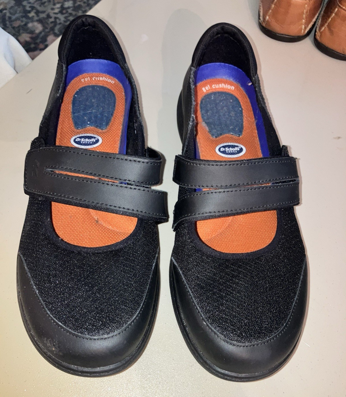 Dr. Scholl’s Careers Mary Jane Black Hook & Loop Comfort Gel Insole Size 11W (K5