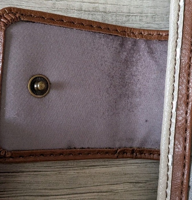Fossil Madison Women’s Wallet Gray and Brown Polka Dot